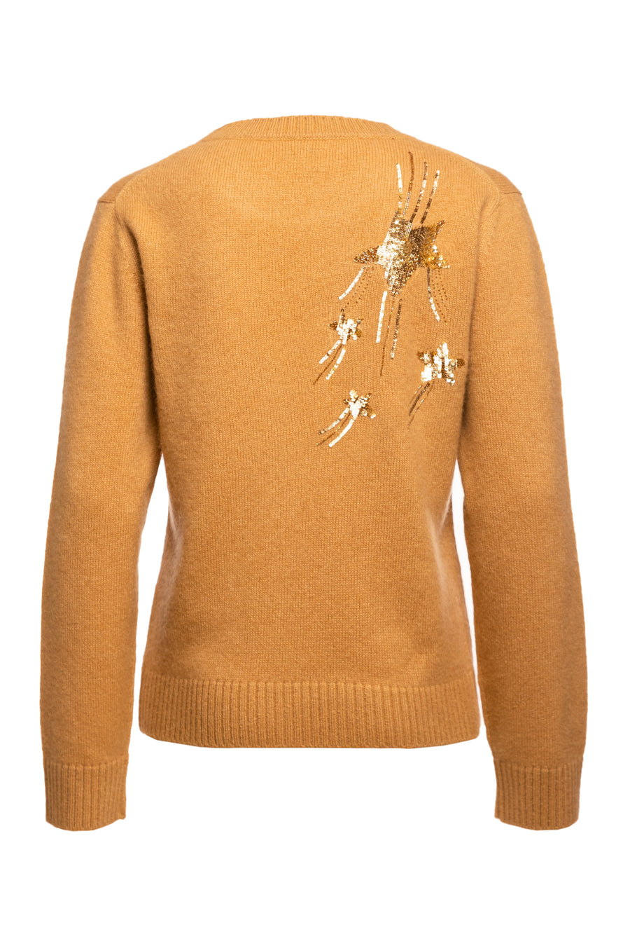 Fluorite Round Neck Embroidered Knitted Top