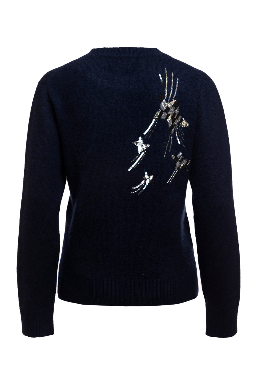 Fluorite Round Neck Embroidered Knitted Top