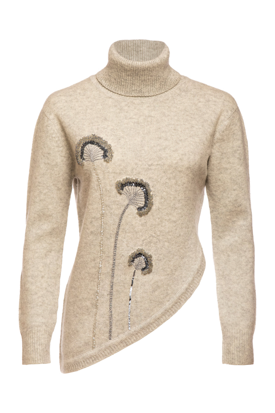 Dia Embroidered High Neck Knitted Top