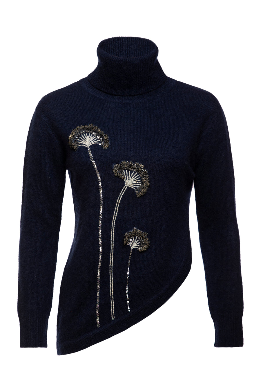Dia Embroidered High Neck Knitted Top