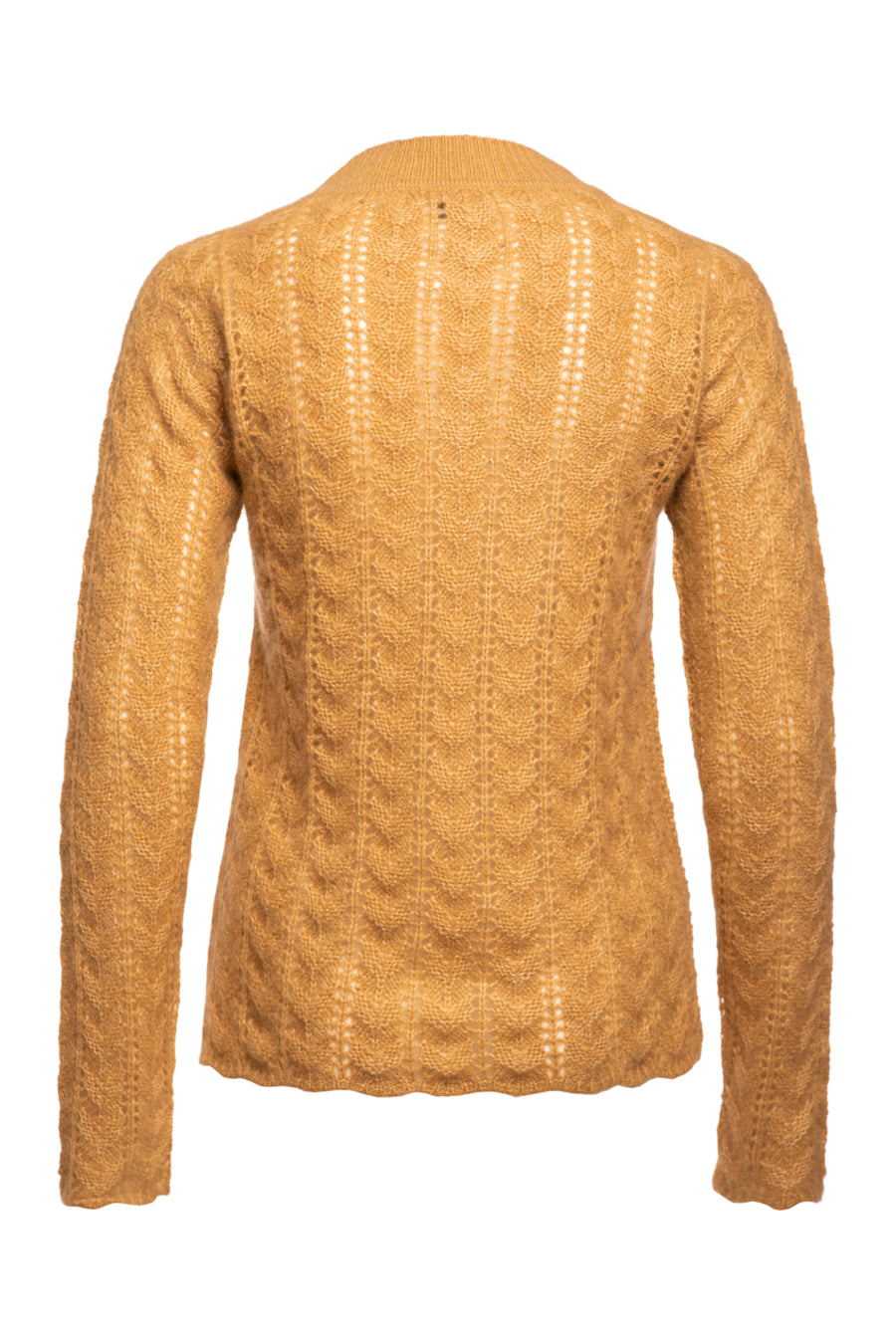 Garnet Round Neck Asymmetrical In Fish Bone Knit Sweater