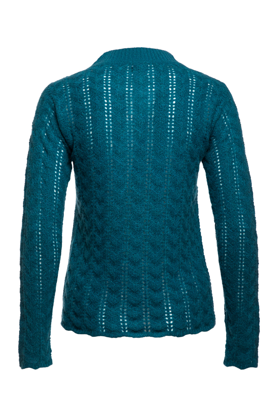 Garnet Round Neck Asymmetrical In Fish Bone Knit Sweater