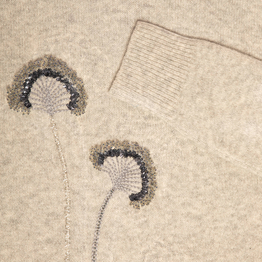 Dia Embroidered High Neck Knitted Top