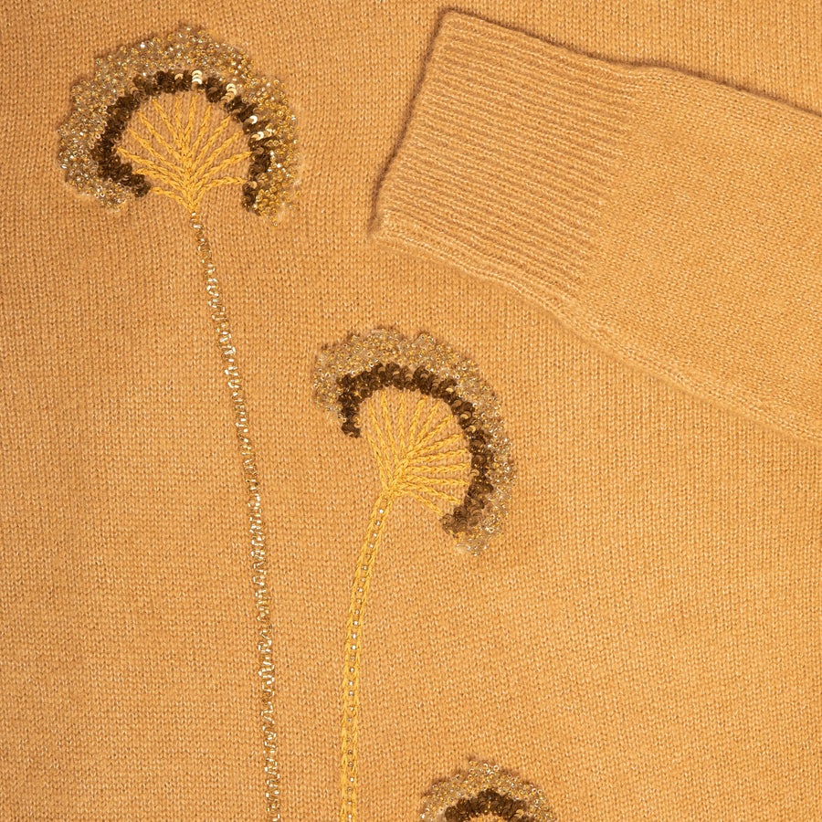 Dia Embroidered High Neck Knitted Top