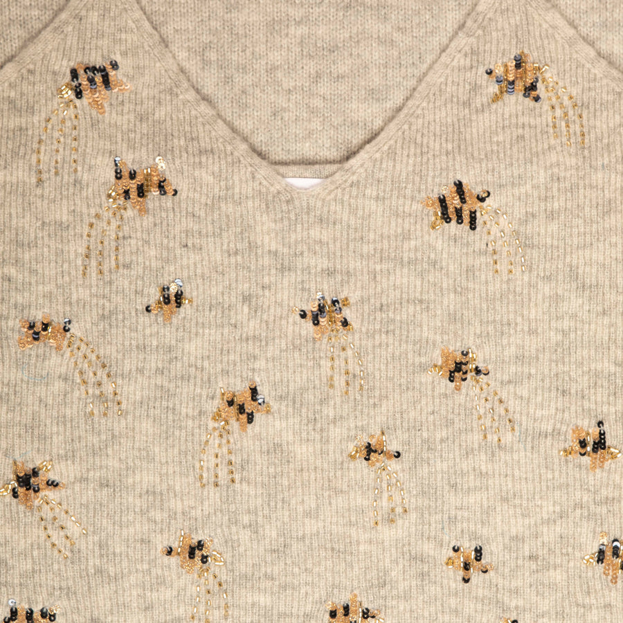 Quartz Embroidered Camisole With Silk Tube Strap