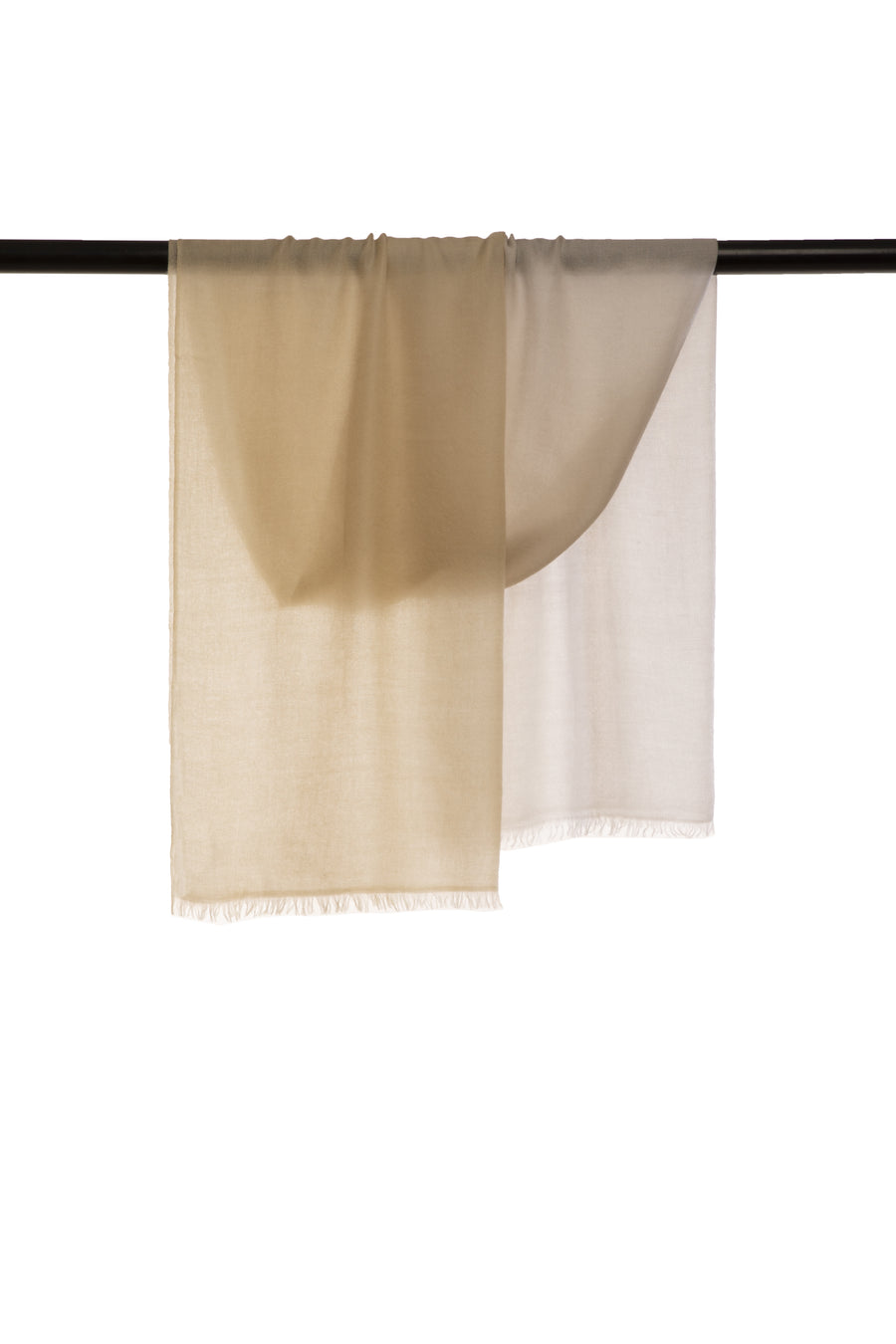 White Classic Lightweight Woven Cashmere Scarf