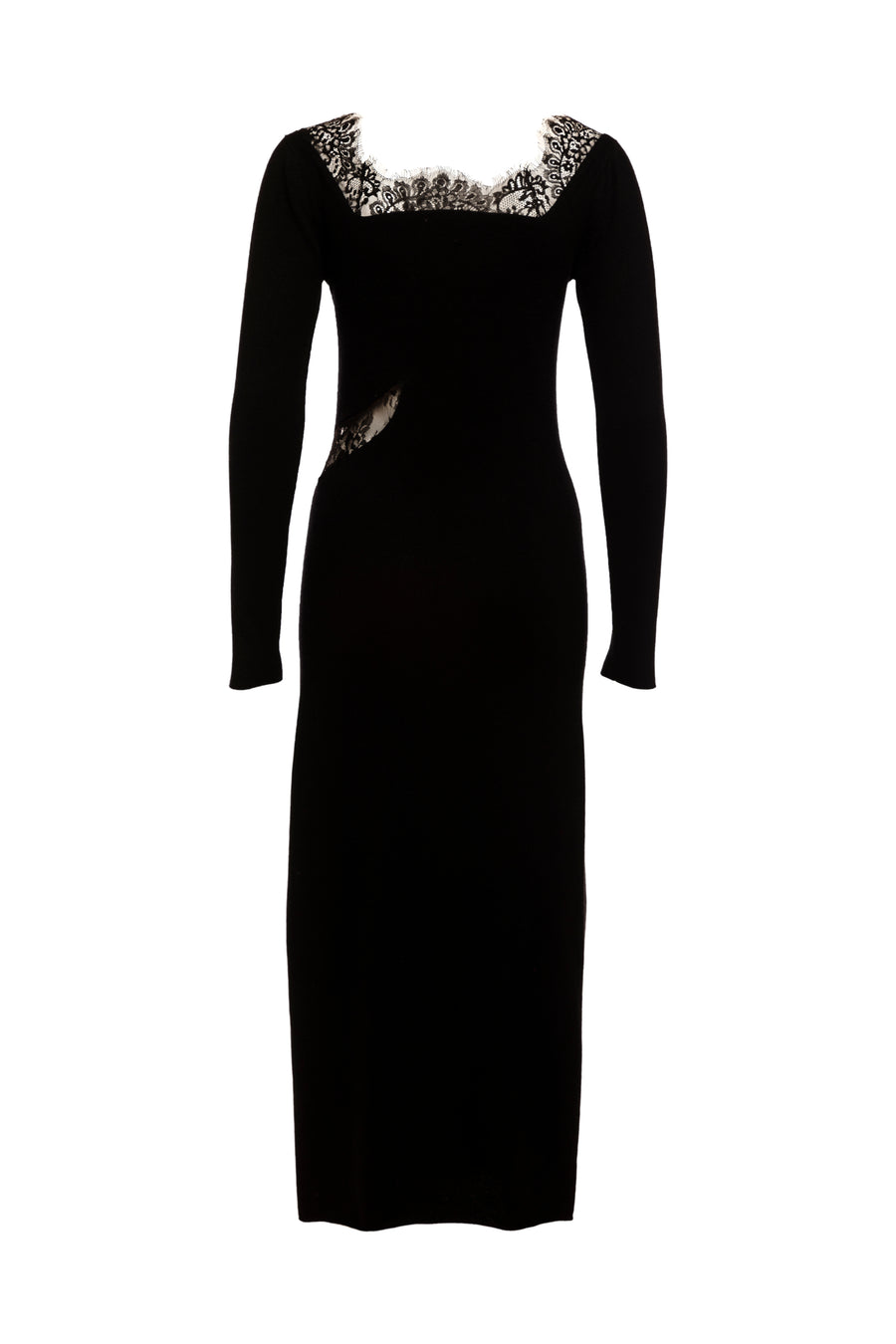 Back of Black Jade Lace Midi Dress