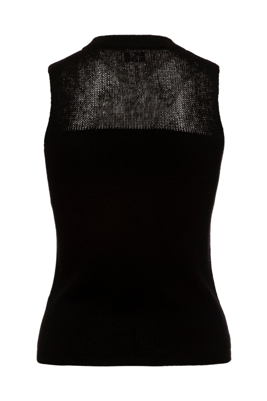 Black Coral Sleeveless Block Intarsia Top