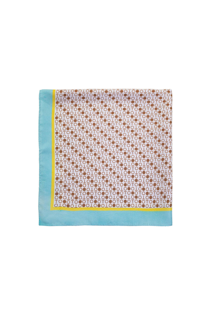 Block Printed Carree  Square Silk Scarf