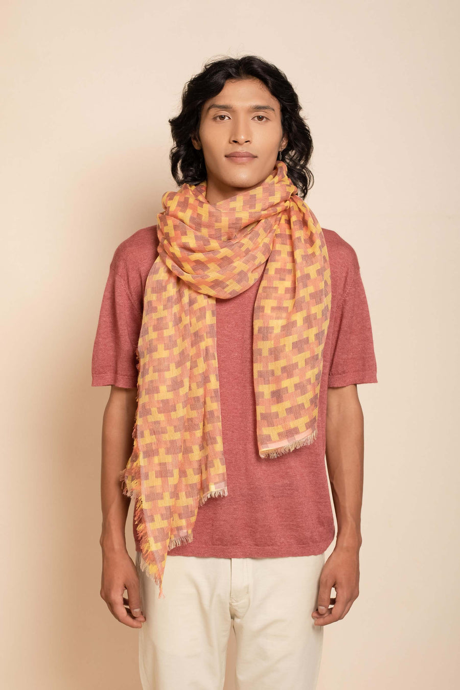 Block Printed Tile I Modal Scarf For Women