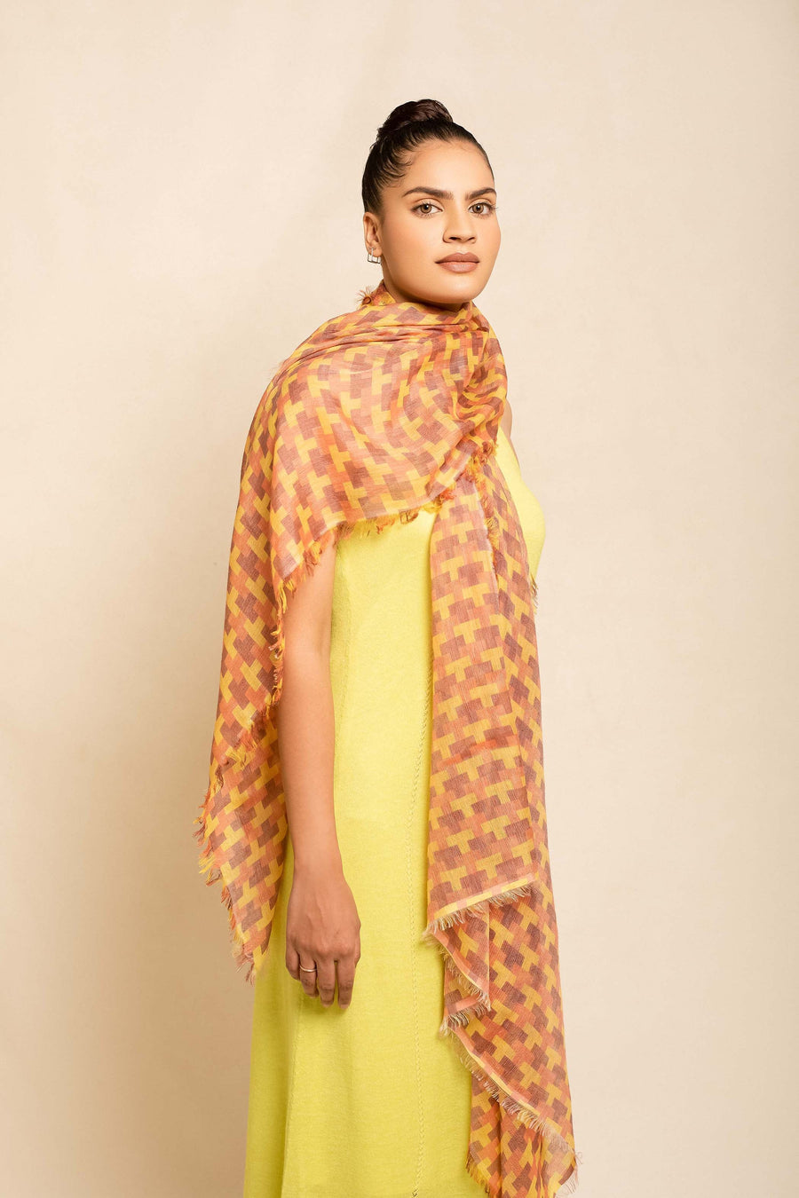 Block Printed Tile I Modal Scarf | Baby Wool | Tara Oriental