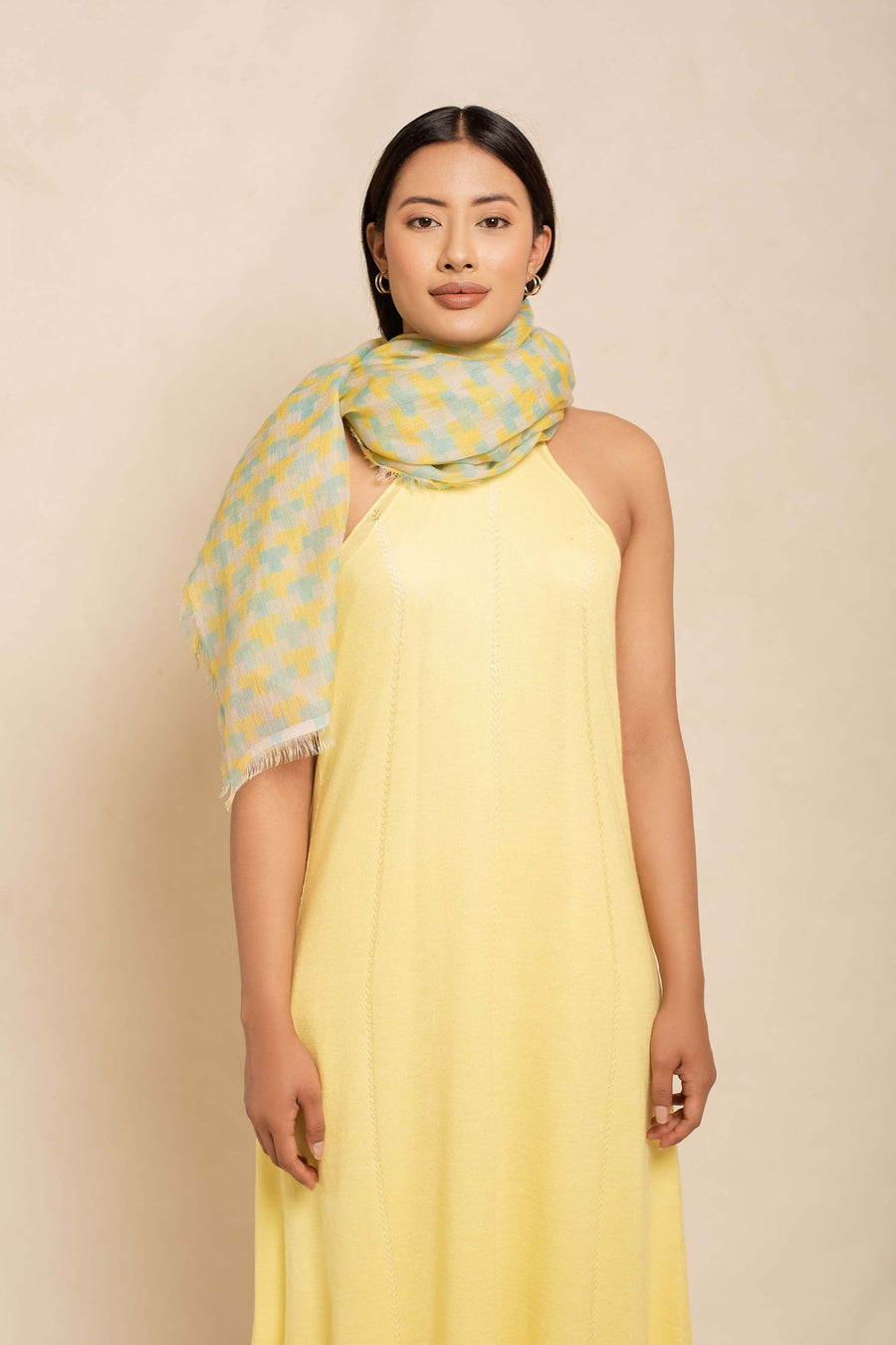 Block Printed Tile I Modal Scarf | Baby Wool | Tara Oriental