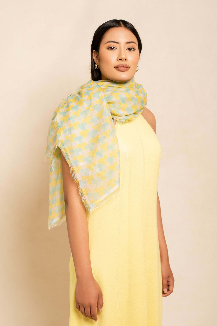 Block Printed Tile I Modal Scarf For Women