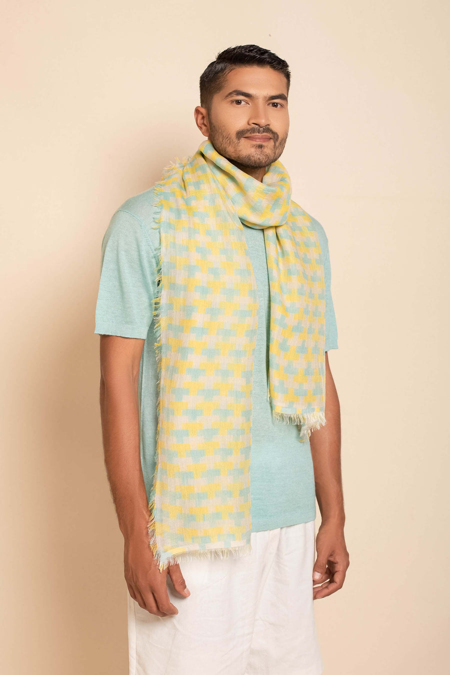 Block Printed Tile I Modal Scarf | Baby Wool | Tara Oriental