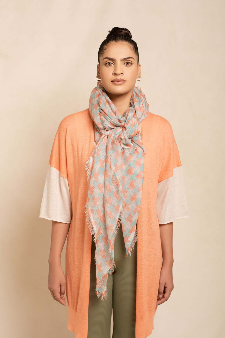 Block Printed Tile I Modal Scarf | Baby Wool | Tara Oriental