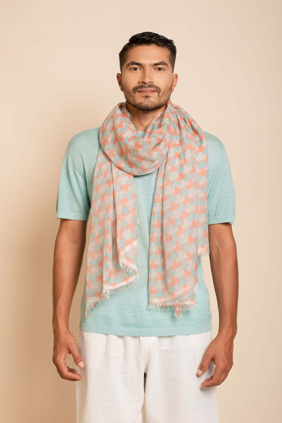 Block Printed Tile I Modal Scarf For Women