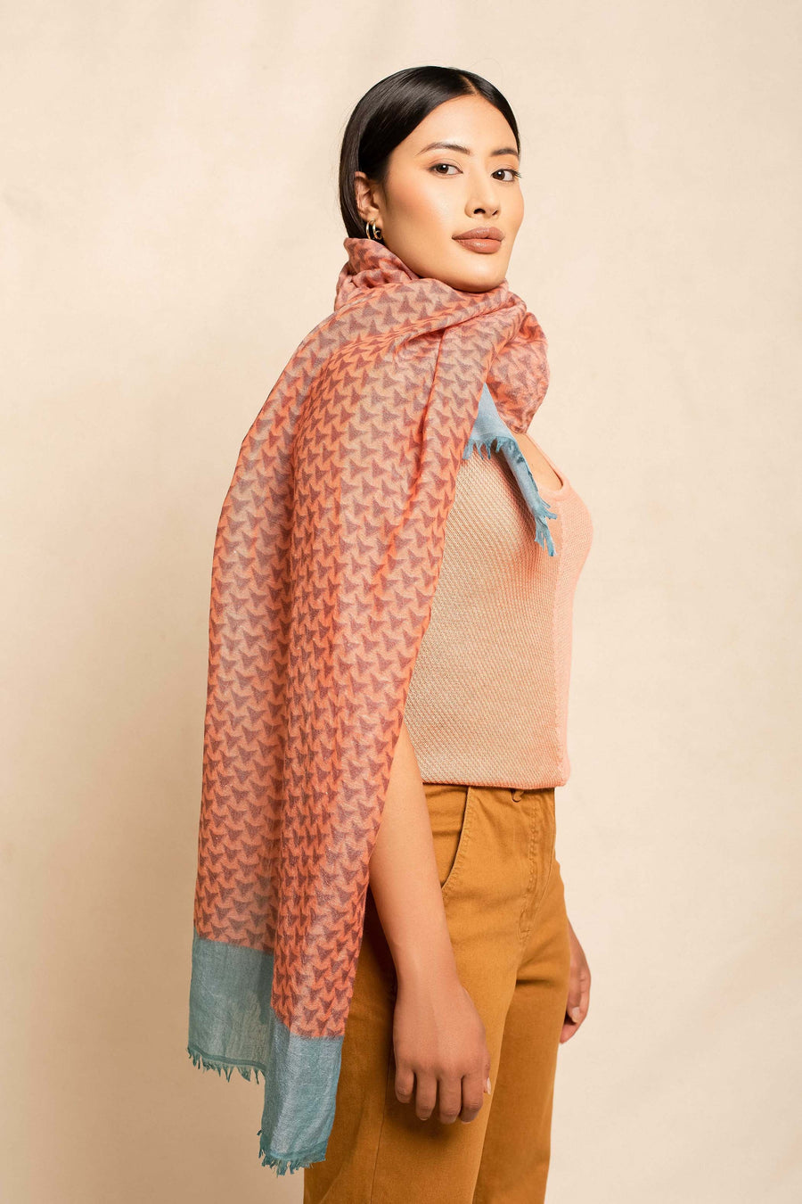 Block Printed Tile || Linen Scarf | Tara Oriental