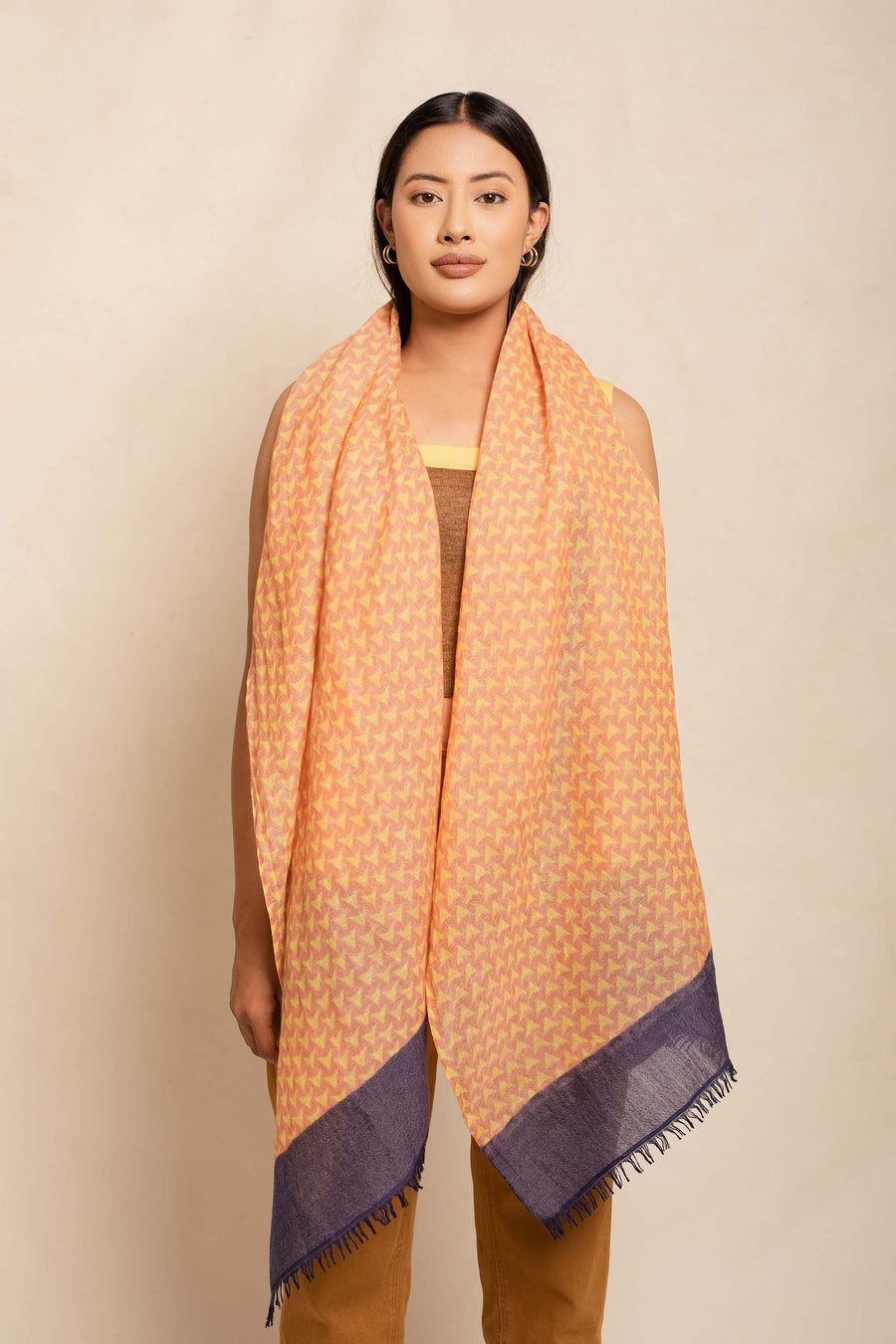 Block Printed Tile || Linen Scarf | Tara Oriental