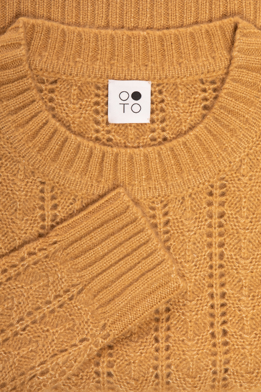 Camel Emerald Round Neck Sweater