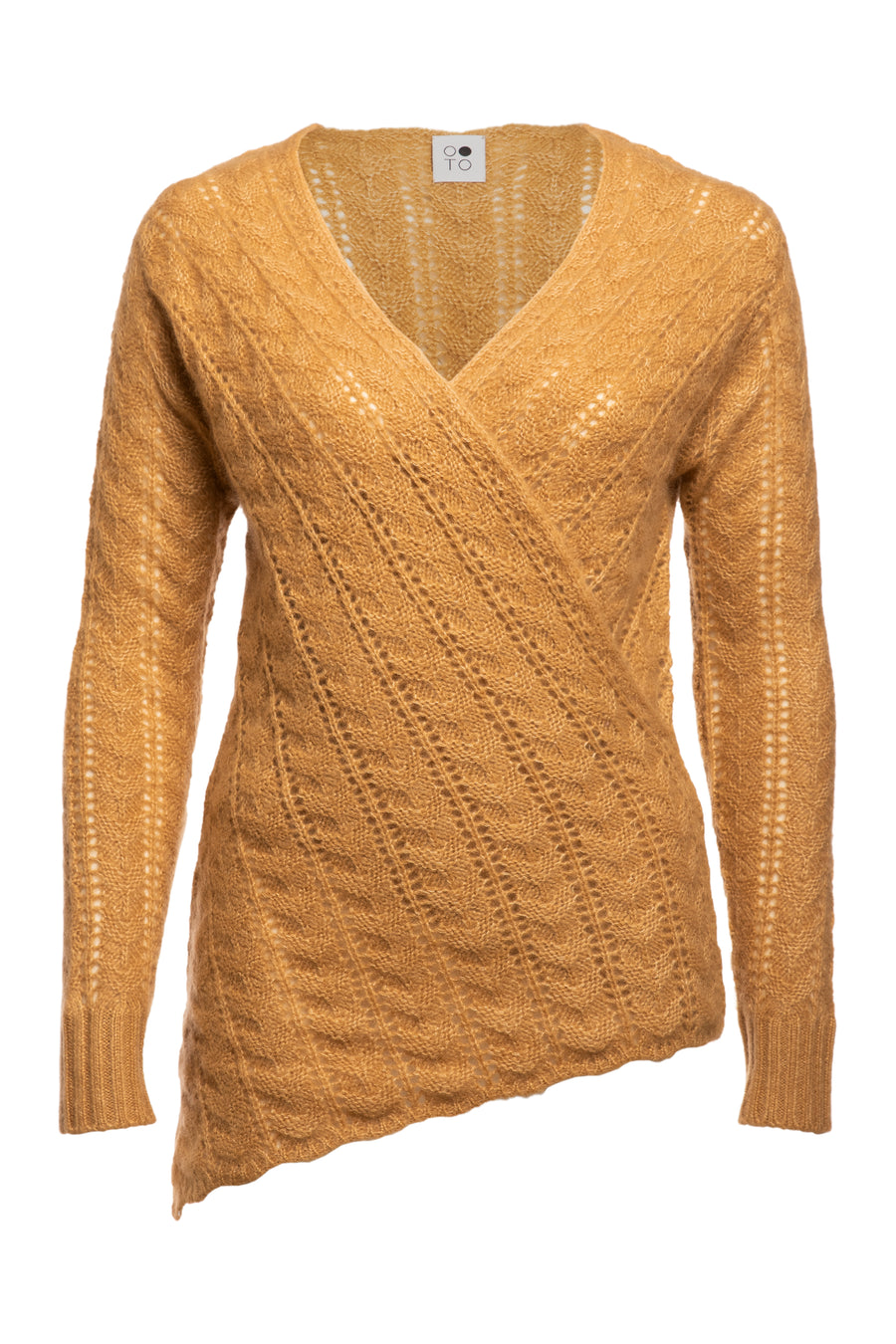 Camel Garnet V Neck Asymmetrical Top