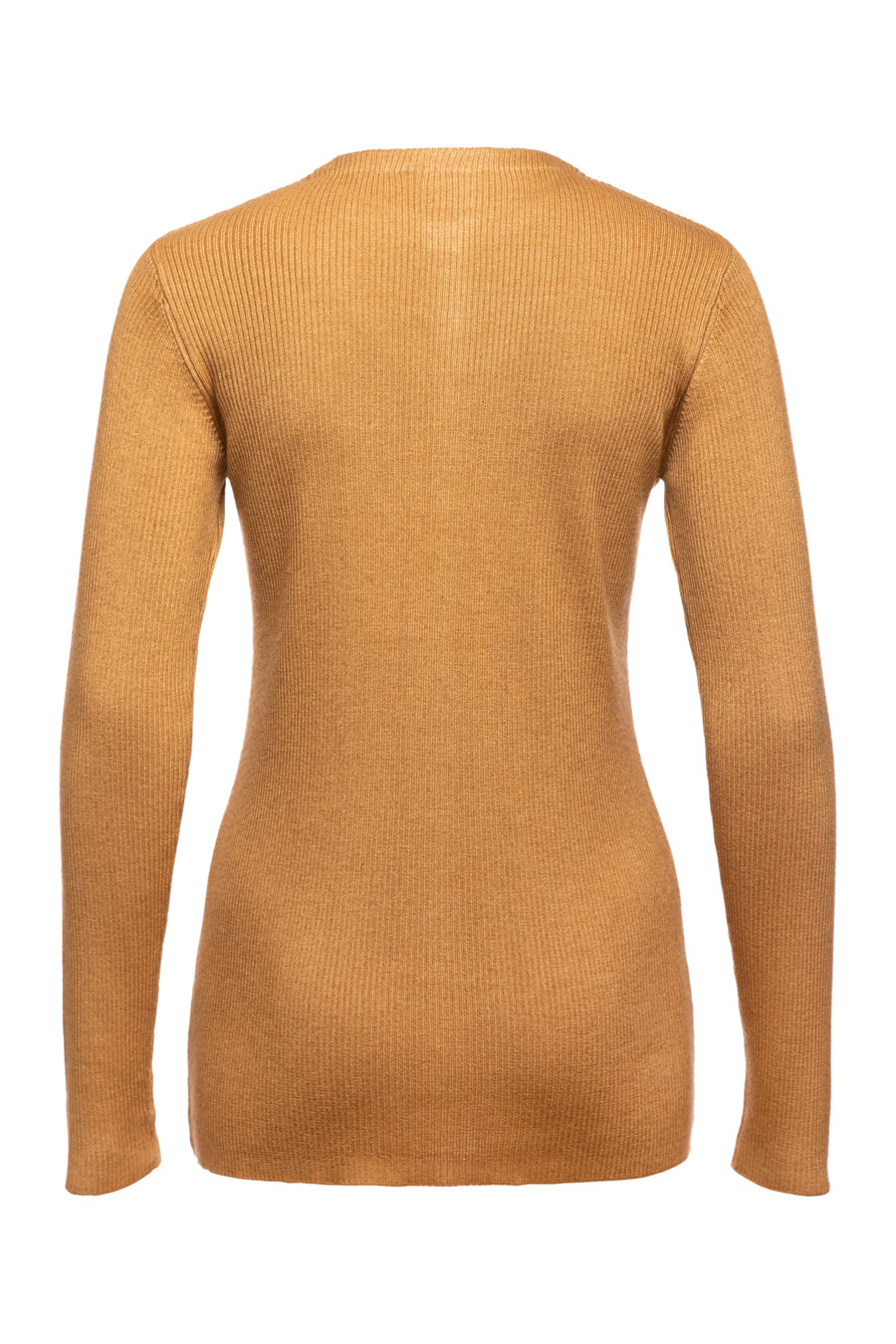 Camel with White Amber Body Fitted Button Cardigan