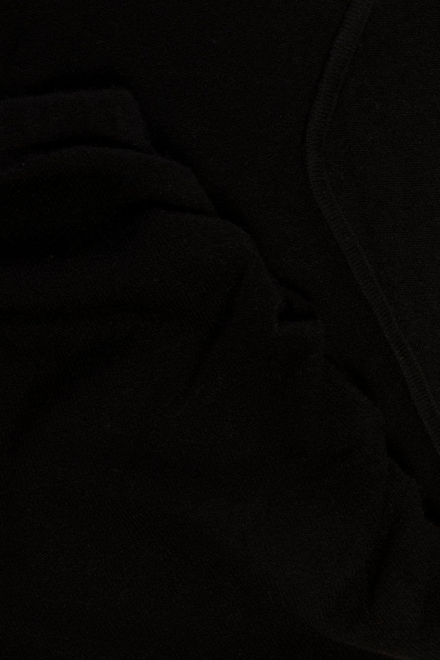 Close-up of Black Agate Cashmere Asymmetric Midi Skirt