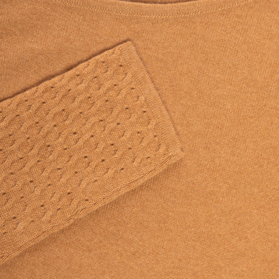 Close-up of Camel Jewel Asymmetric Top