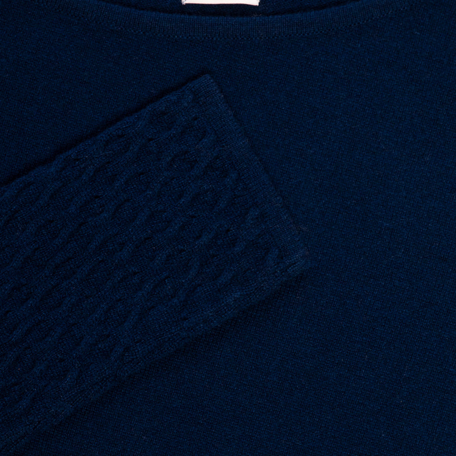 Close-up of Navy Jewel Asymmetric Top