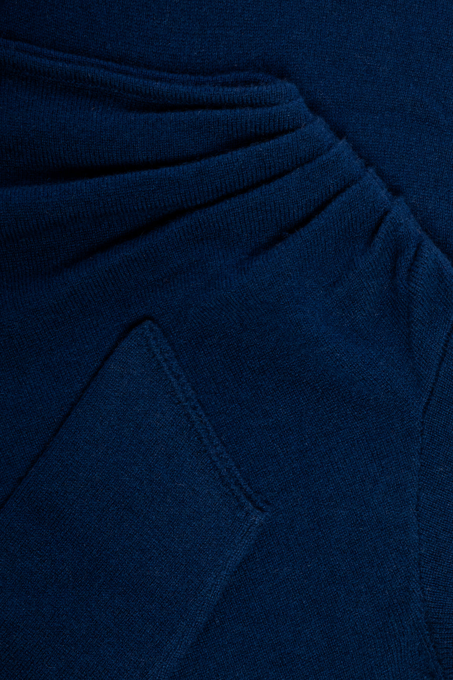 Close-up of Navy Topaz Mini Asymetrical Dress