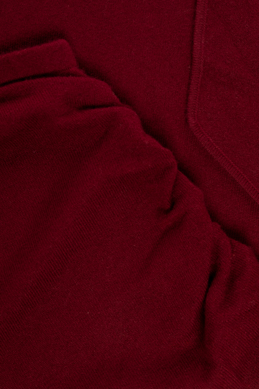 Close-up of Wine Agate Cashmere Asymmetric Midi Skirt