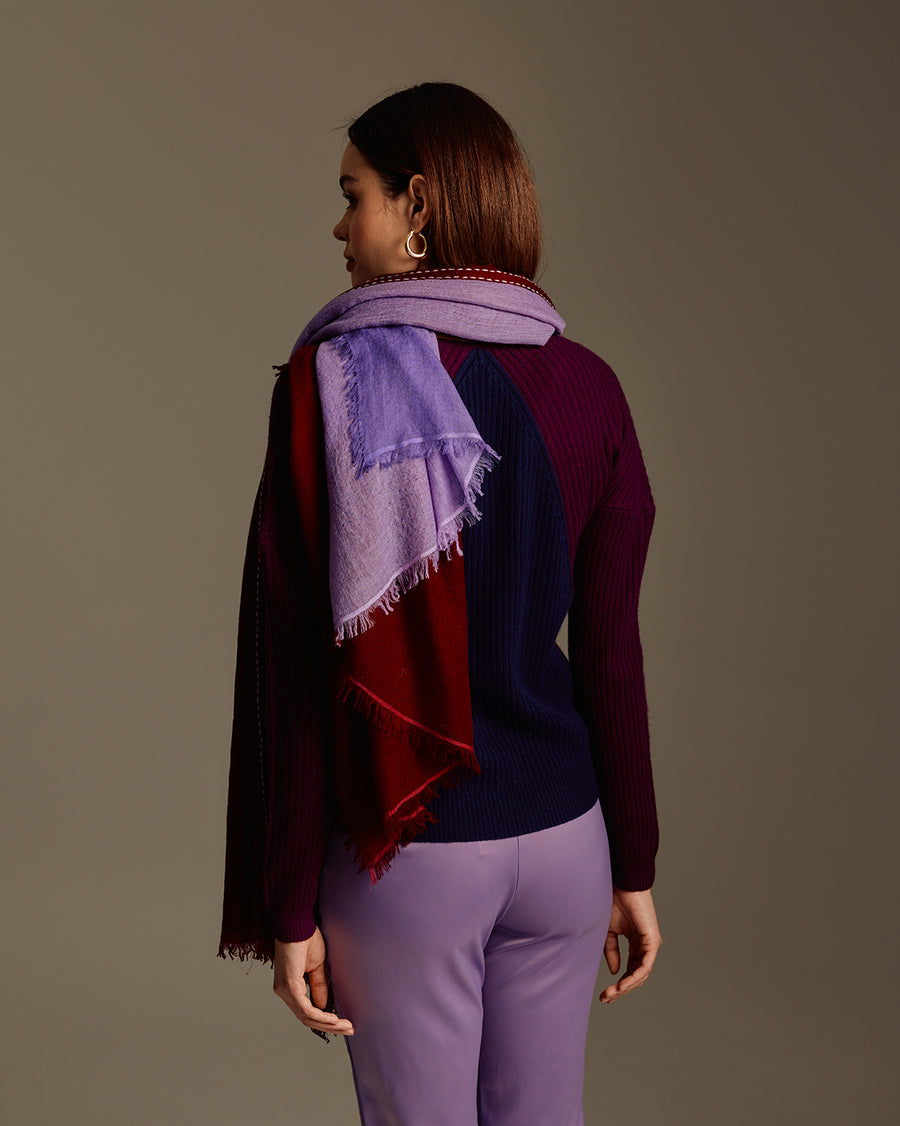 Double Layered Ombre Cashmere Scarf | 100% CASHMERE