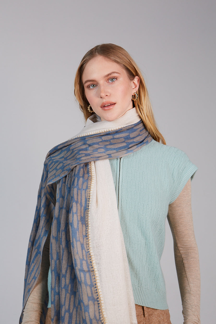 Double Layered Stole Printed Scarf Ali | Tara Oriental