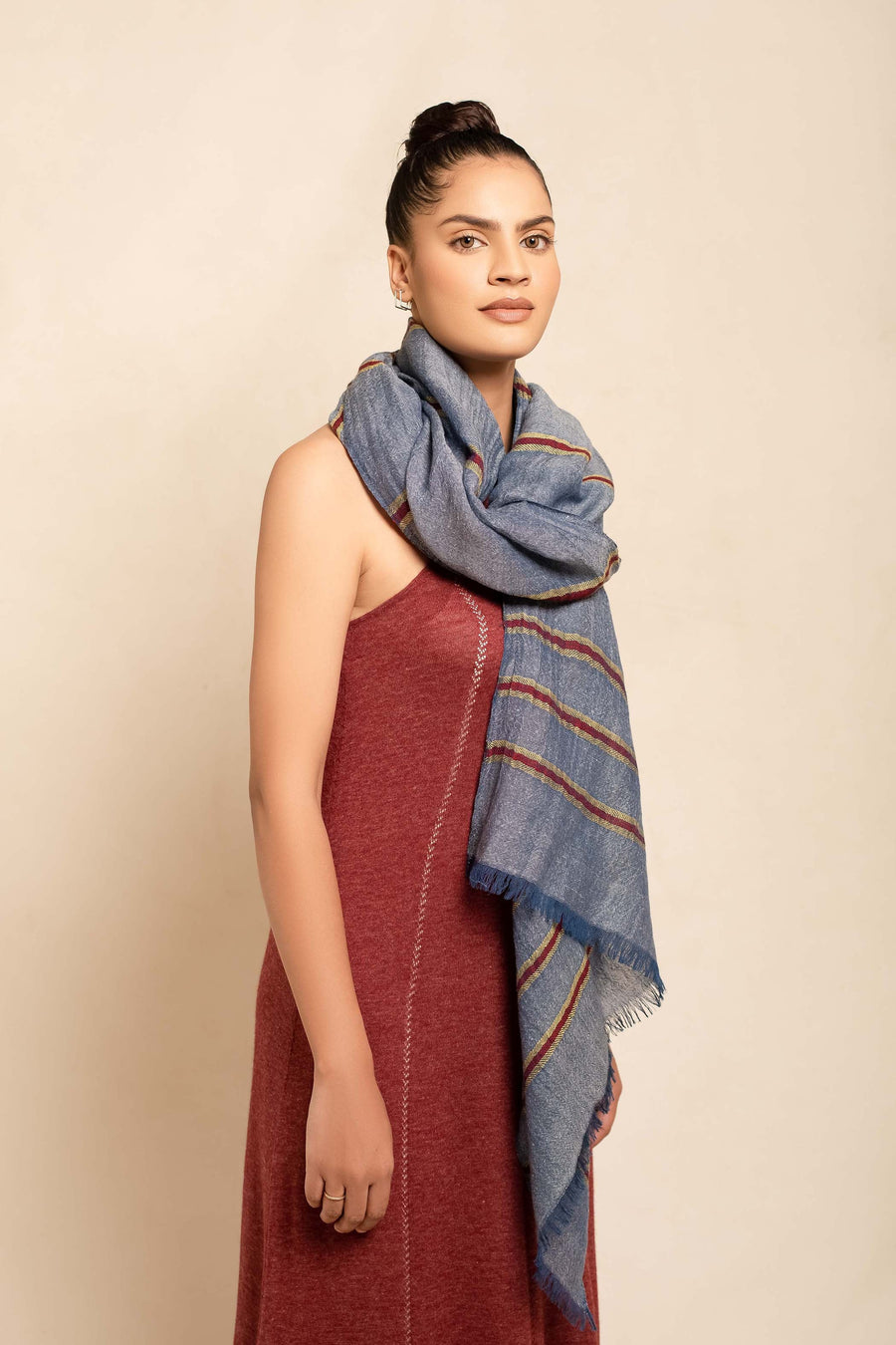 Formal Striped Yarn Dyed Unisex Scarf