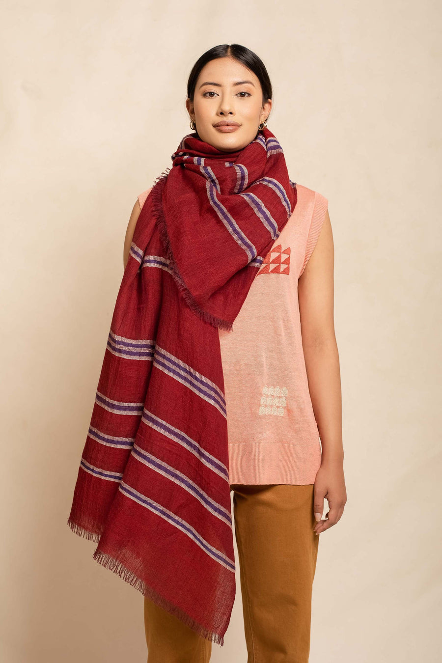 Formal Striped Yarn Dyed Unisex Scarf