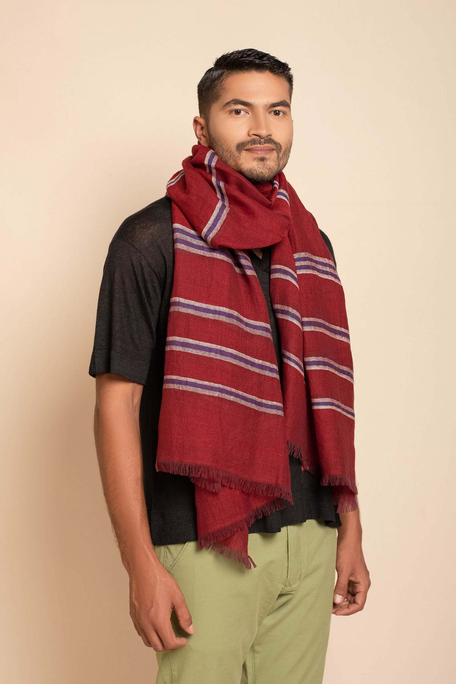 Formal Striped Yarn Dyed Unisex Scarf