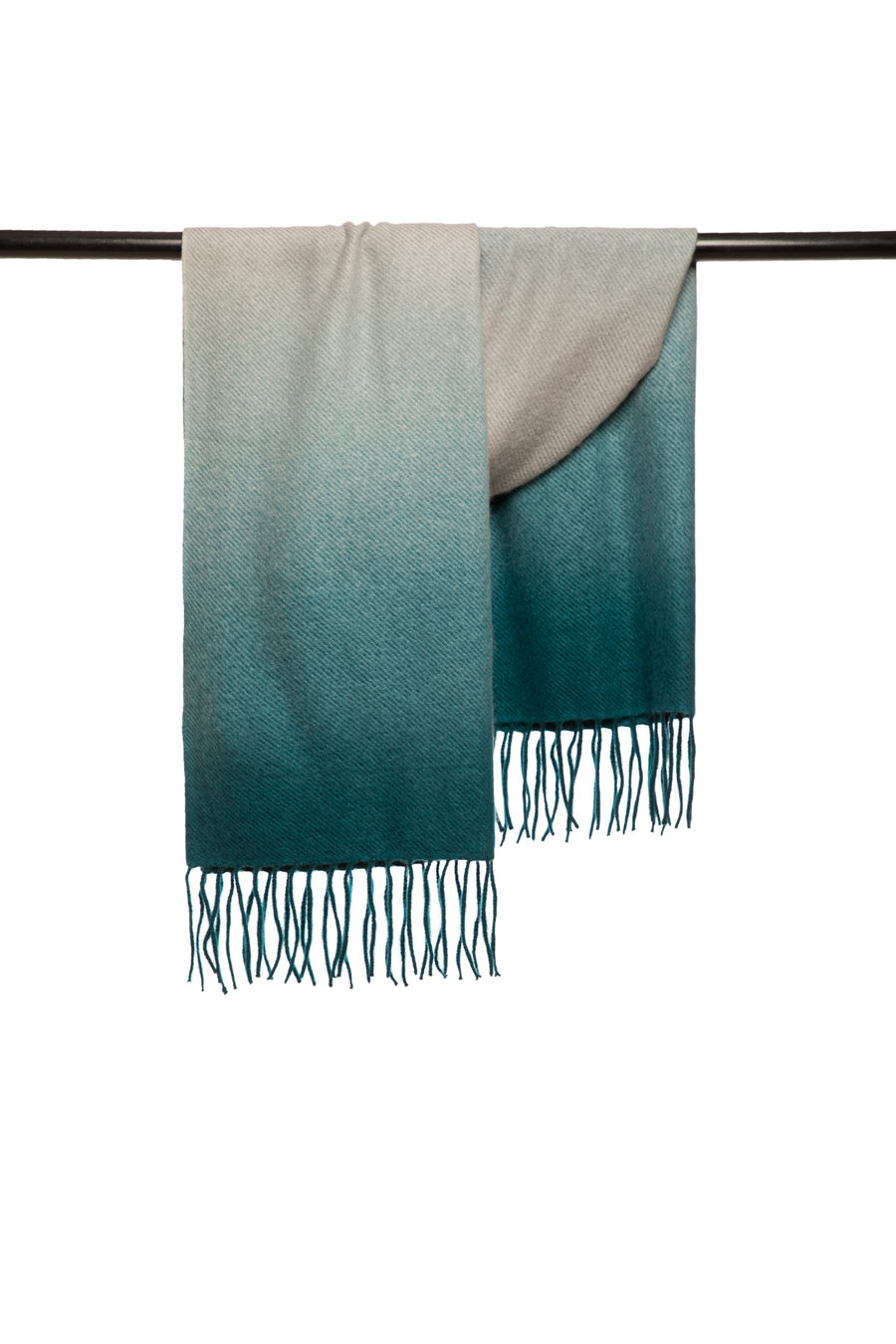 Fringed Ombre Cashmere Silk Scarf