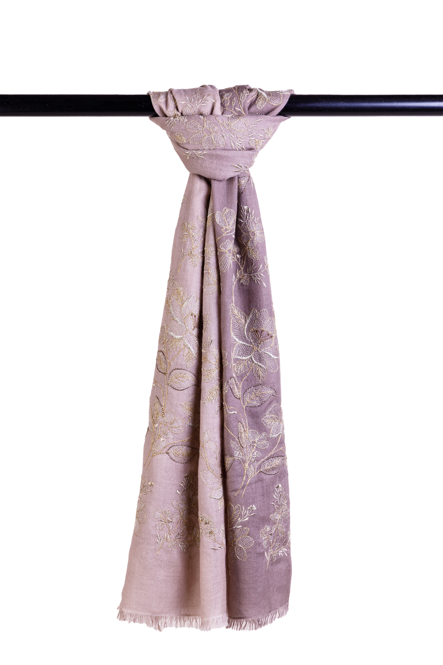 Cherry Blossom Embroidered Cashmere Scarf