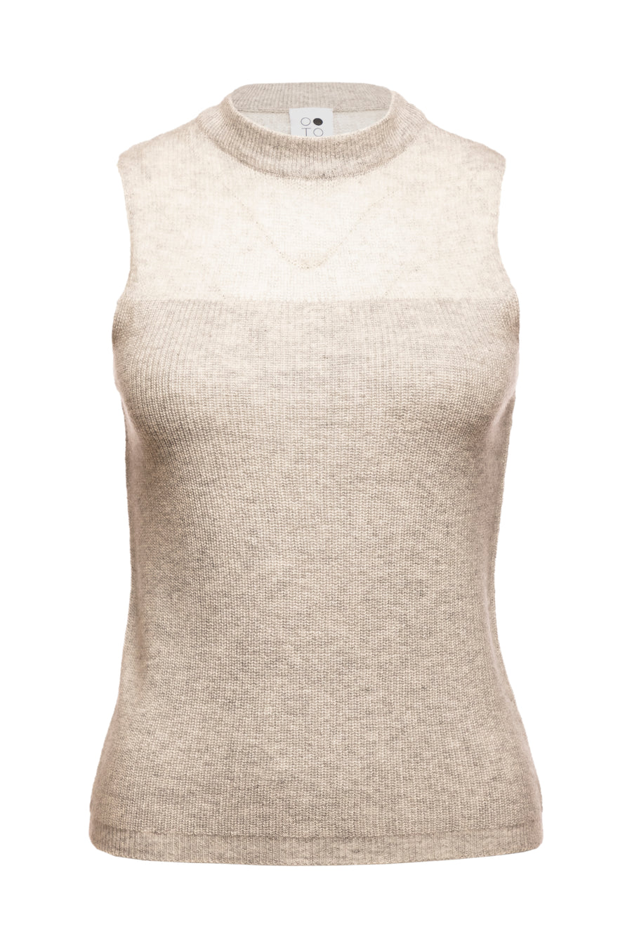 Grey Coral Sleeveless Block Intarsia Top