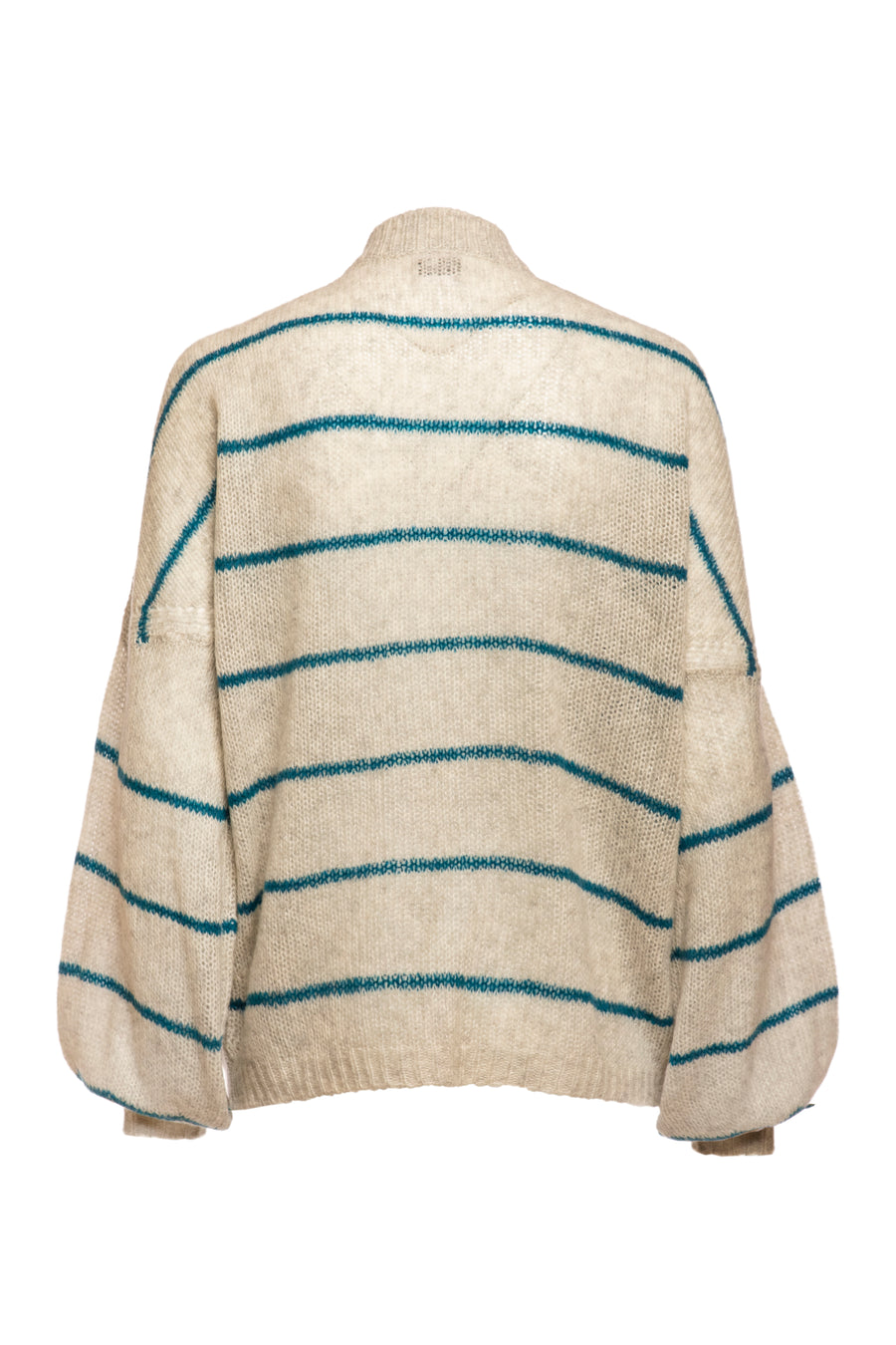 Grey/Teal Opal Loose fit Embroidered Sweater