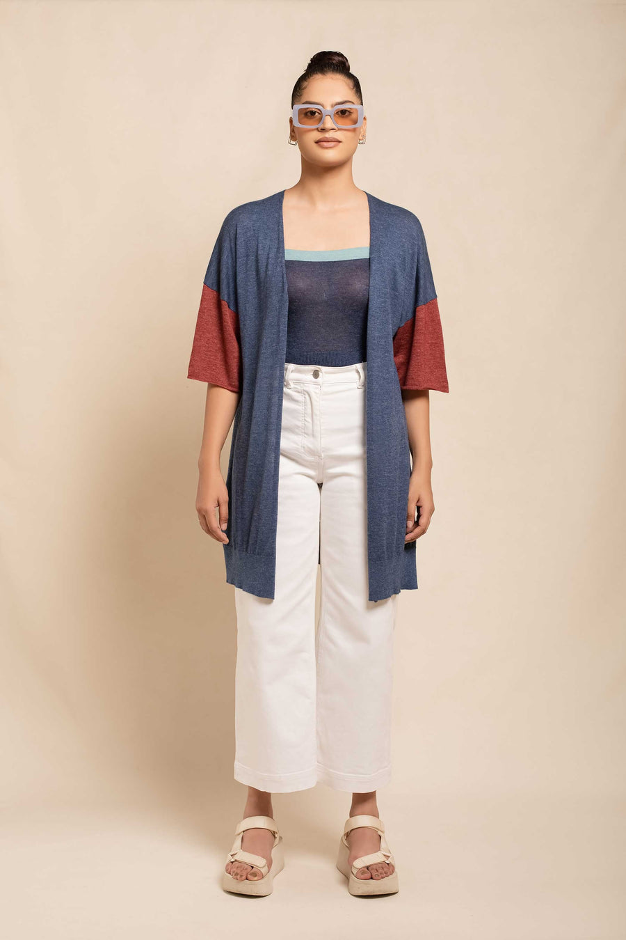 Women's Cashmere Linen Maxi Cardigan