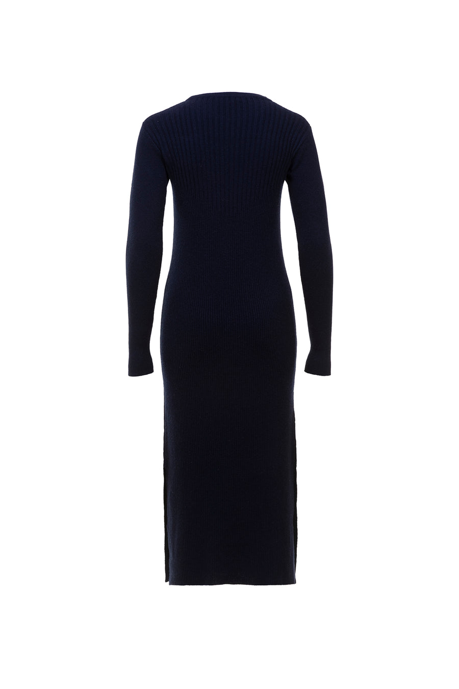 Women's Wool Cashmere Multi Ribbed Midi Dress