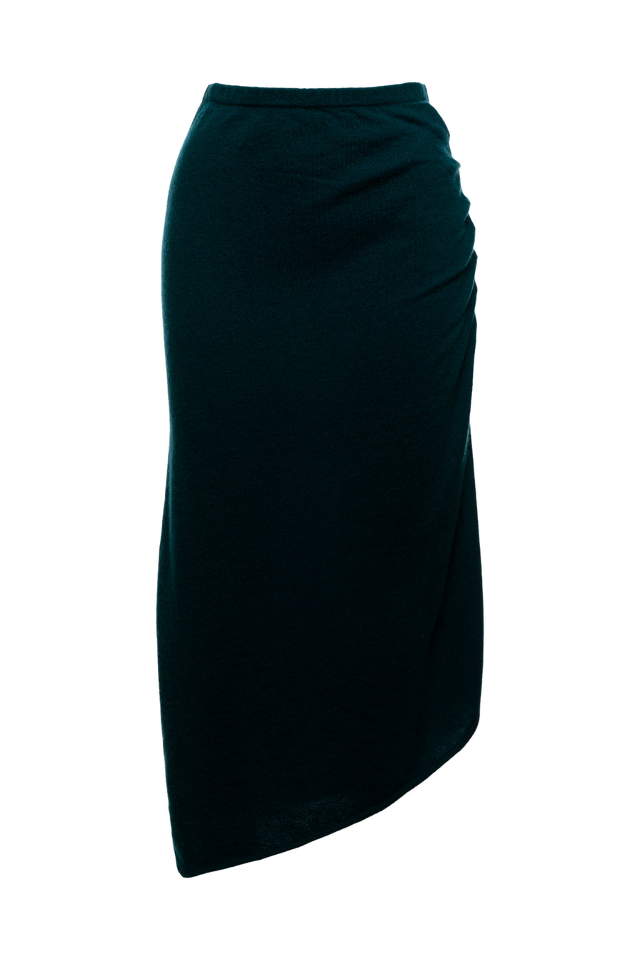 Mallard Agate Cashmere Asymmetric Midi Skirt