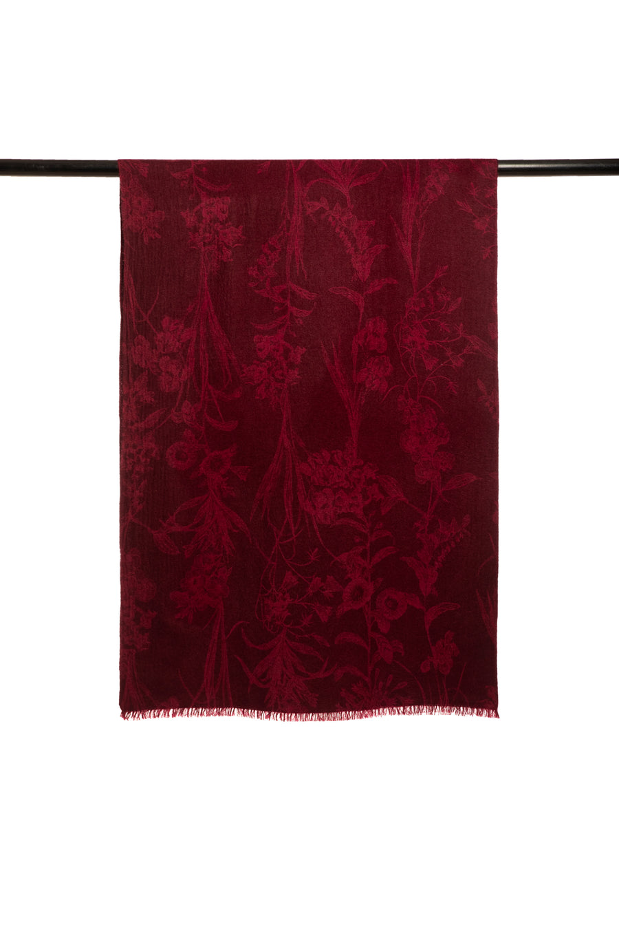 Modern Flower Printed Woven Cashmere Scarf