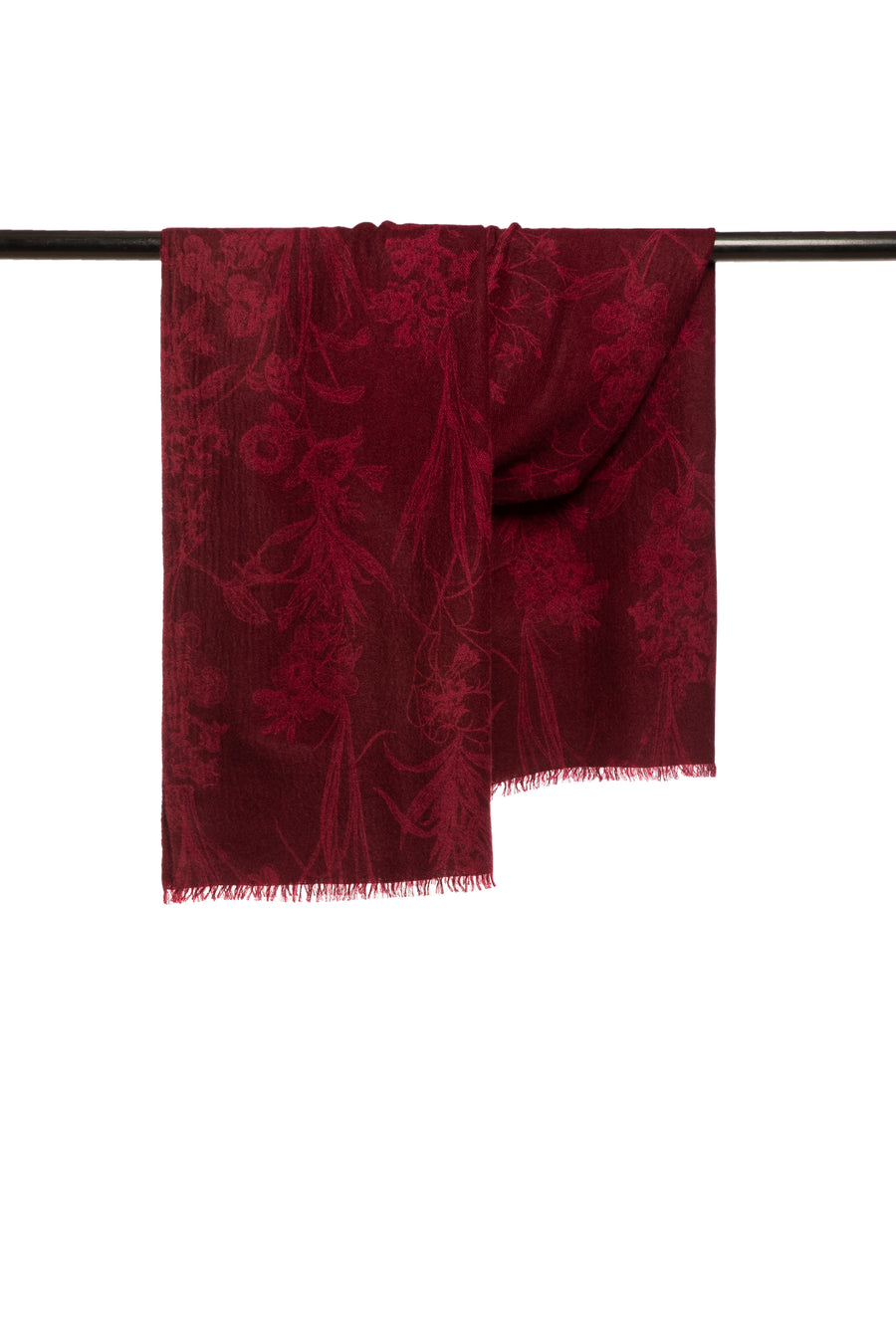 Modern Flower Printed Woven Cashmere Scarf