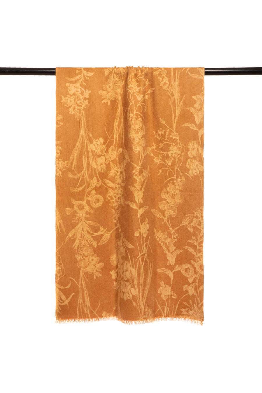 Modern Flower Printed Woven Cashmere Scarf