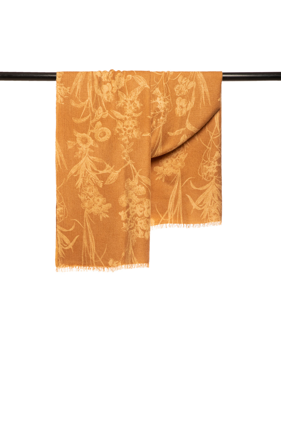 Modern Flower Printed Woven Cashmere Scarf