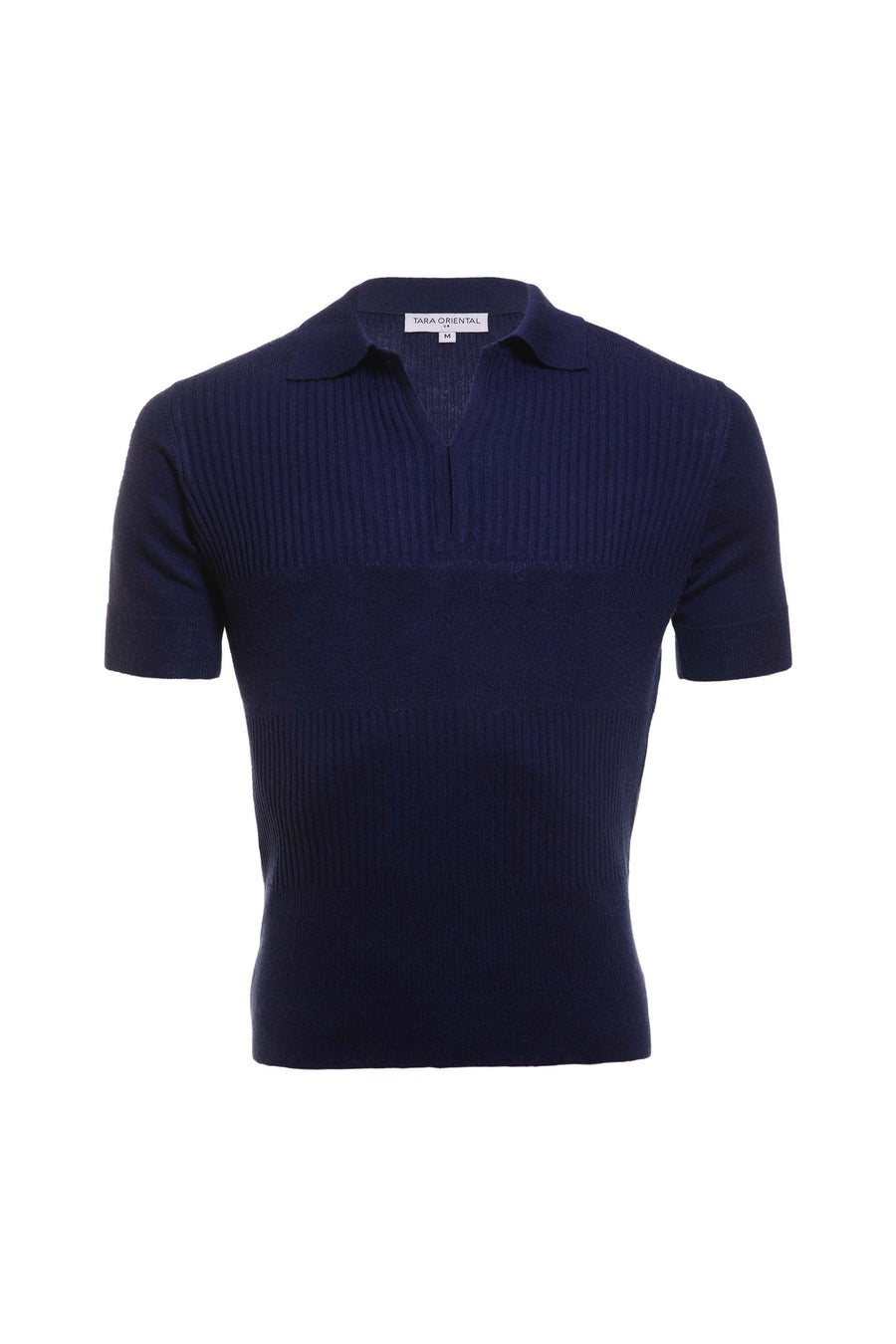 Men's Silk Wool Cashmere Multi Ribbed Polo