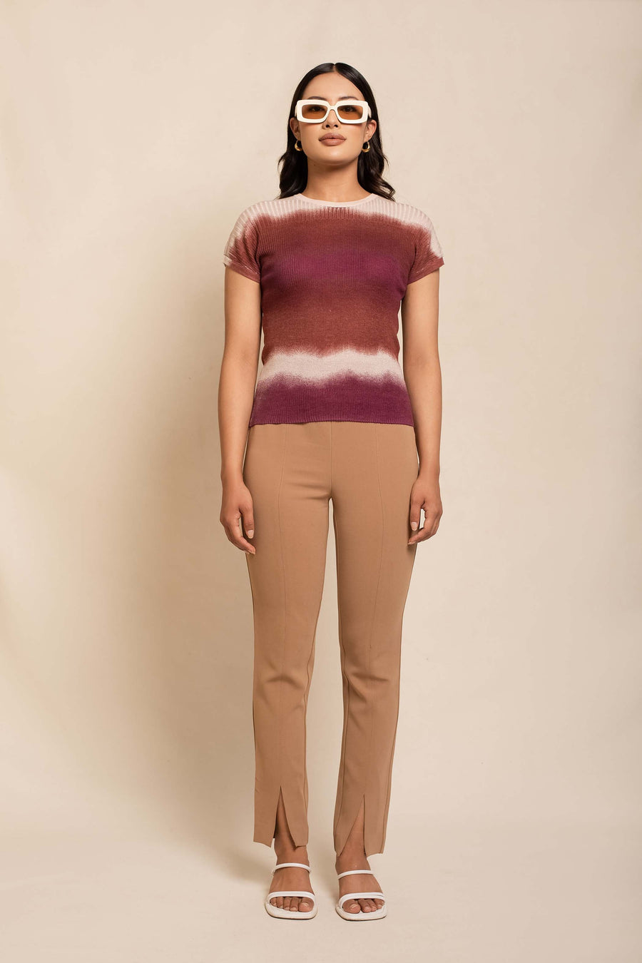 Women's Silk Wool Cashmere Multi Ribbed Top