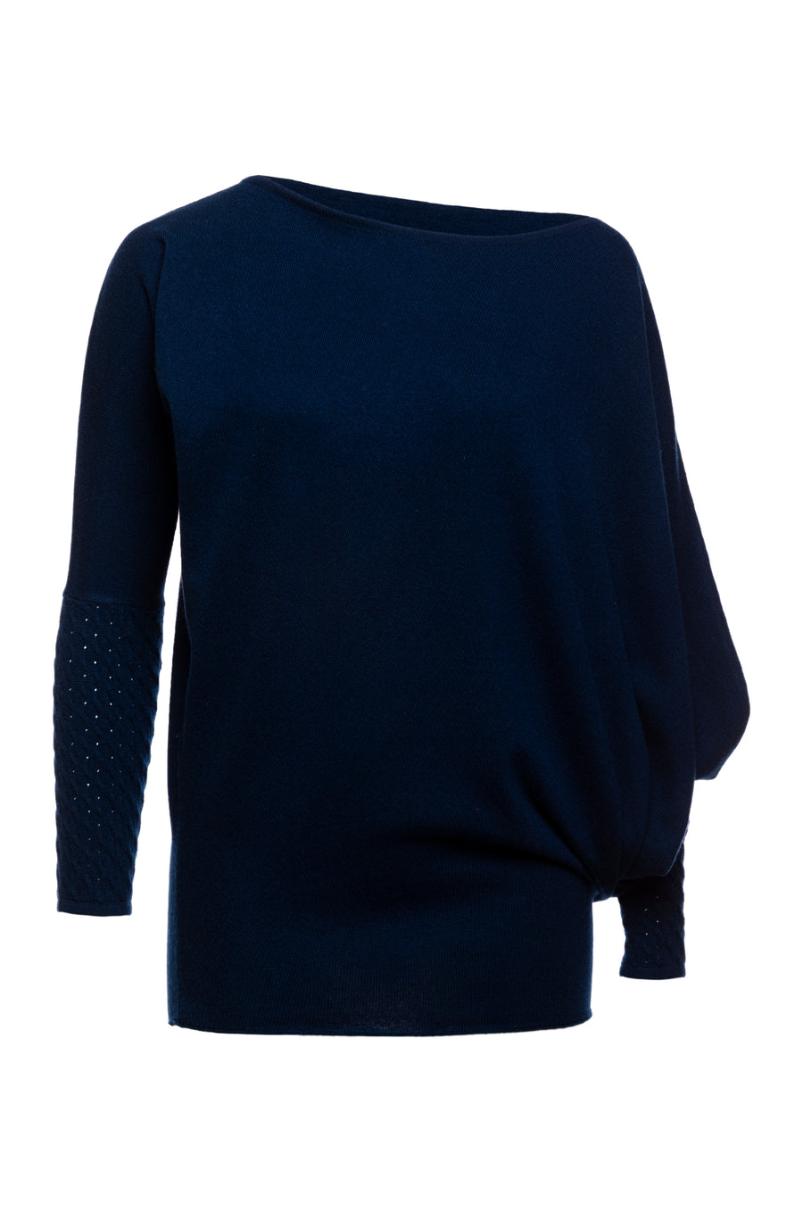 Navy Jewel Asymmetric Top