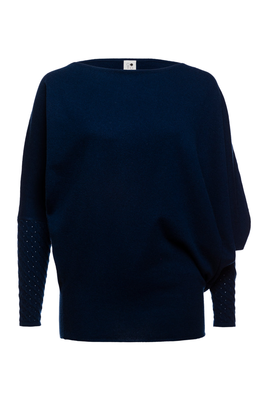 Navy Jewel Asymmetric Top